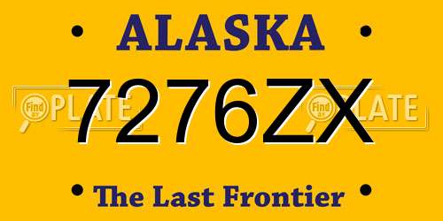 7276ZX Alaska License Plate