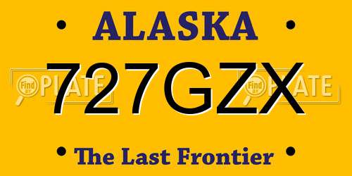 727GZX Alaska License Plate