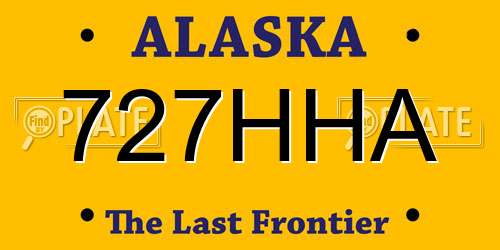 727HHA Alaska License Plate