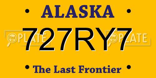 727RY7 Alaska License Plate