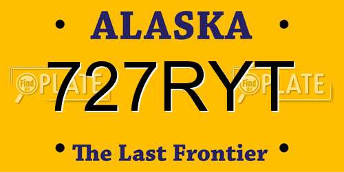 727RYT Alaska License Plate