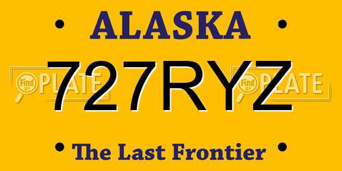 727RYZ Alaska License Plate