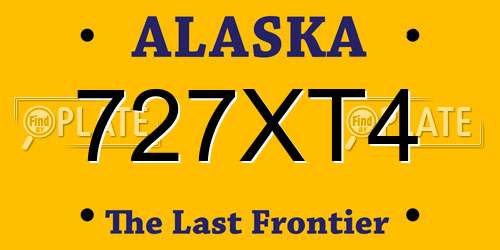 727XT4 Alaska License Plate