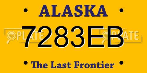 7283EB Alaska License Plate