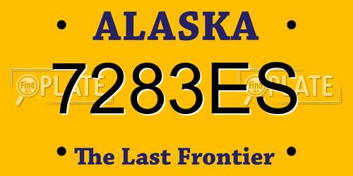 7283ES Alaska License Plate