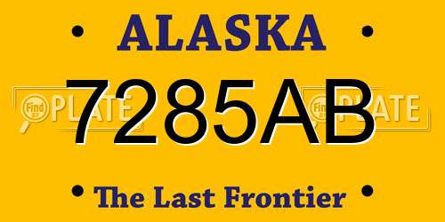 7285AB Alaska License Plate