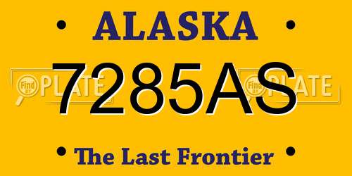 7285AS Alaska License Plate