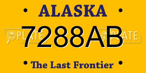 7288AB Alaska License Plate