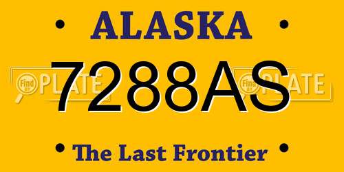 7288AS Alaska License Plate