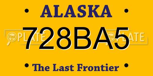 728BA5 Alaska License Plate