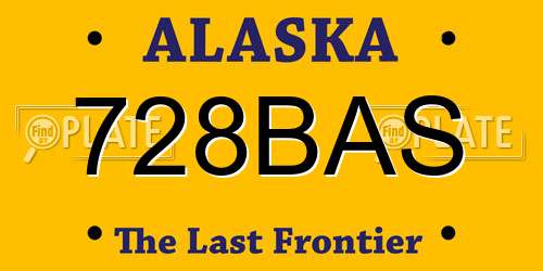 728BAS Alaska License Plate