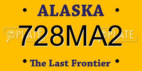 728MA2 Alaska License Plate