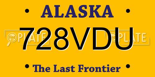 728VDU Alaska License Plate