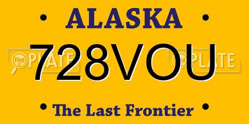 728VOU Alaska License Plate