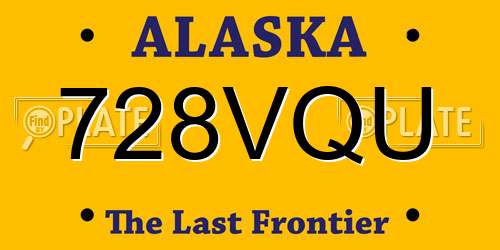 728VQU Alaska License Plate
