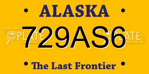 729AS6 Alaska License Plate