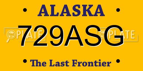 729ASG Alaska License Plate