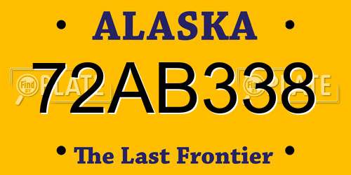 72AB338 Alaska License Plate