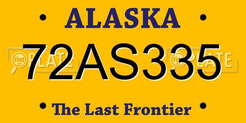 72AS335 Alaska License Plate