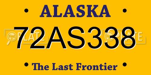 72AS338 Alaska License Plate