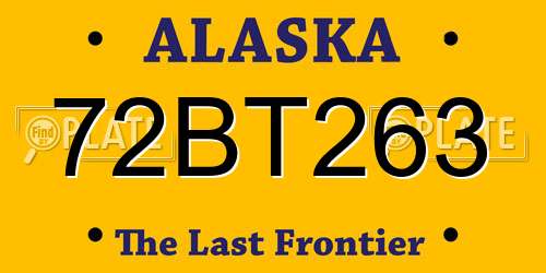 72BT263 Alaska License Plate