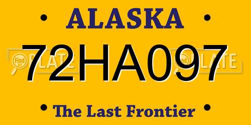 72HA097 Alaska License Plate