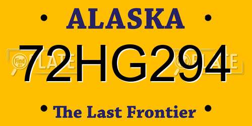 72HG294 Alaska License Plate