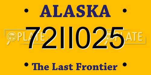 72II025 Alaska License Plate