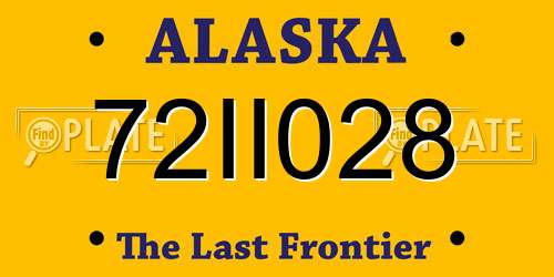 72II028 Alaska License Plate