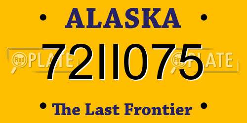 72II075 Alaska License Plate