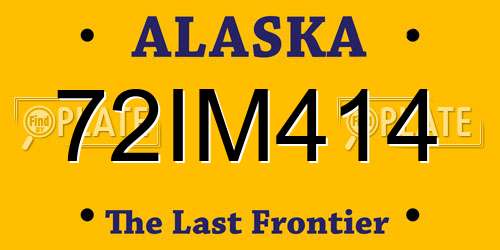 72IM414 Alaska License Plate