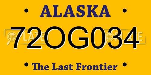 72OG034 Alaska License Plate