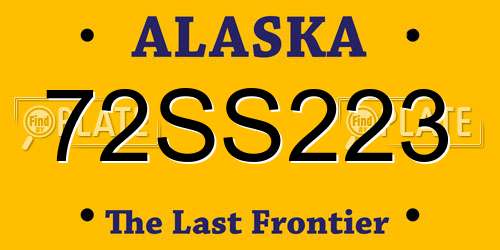 72SS223 Alaska License Plate