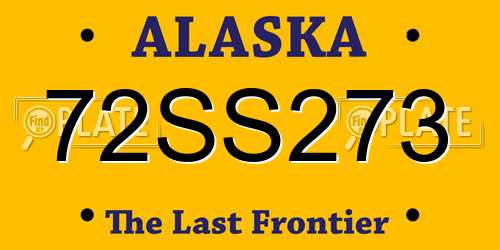 72SS273 Alaska License Plate
