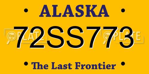 72SS773 Alaska License Plate