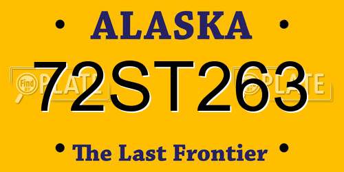 72ST263 Alaska License Plate