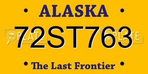 72ST763 Alaska License Plate