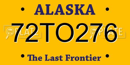 72TO276 Alaska License Plate