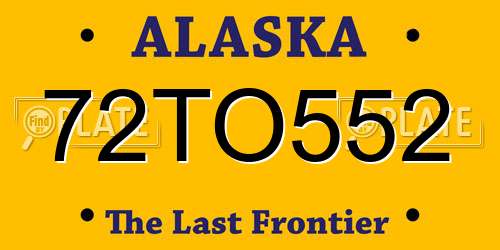 72TO552 Alaska License Plate