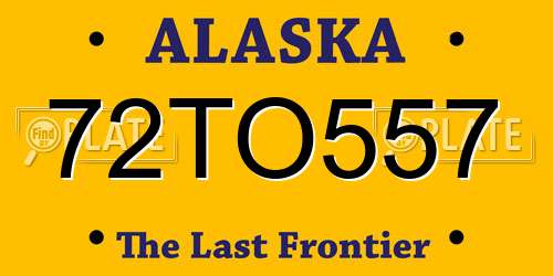 72TO557 Alaska License Plate