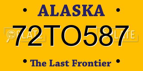 72TO587 Alaska License Plate