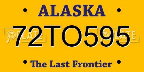 72TO595 Alaska License Plate
