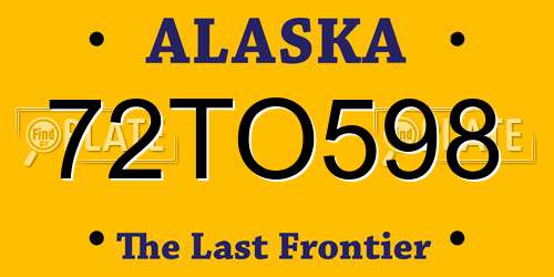 72TO598 Alaska License Plate