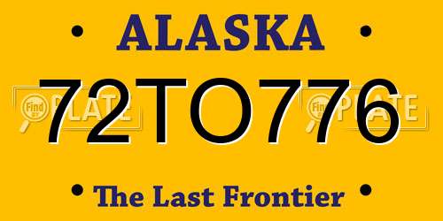 72TO776 Alaska License Plate