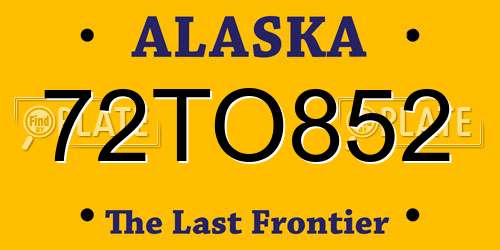 72TO852 Alaska License Plate