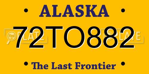 72TO882 Alaska License Plate