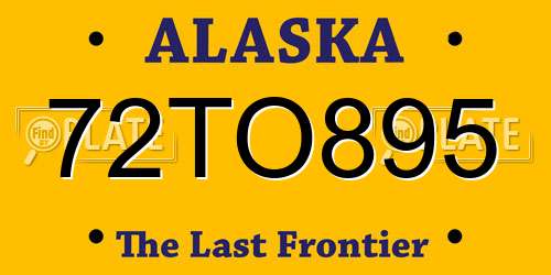 72TO895 Alaska License Plate