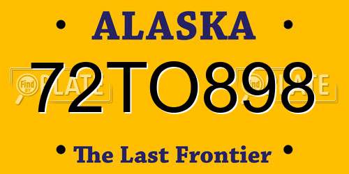 72TO898 Alaska License Plate