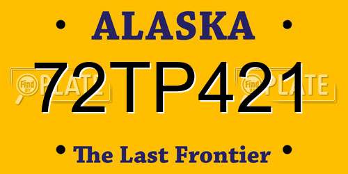 72TP421 Alaska License Plate