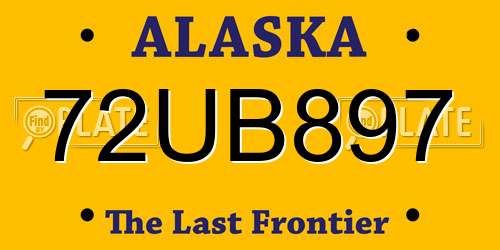 72UB897 Alaska License Plate